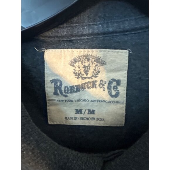 Roebuck & Co Mens M Graphic Polo Shirt Gray Cotton Blend - Picture 3 of 5